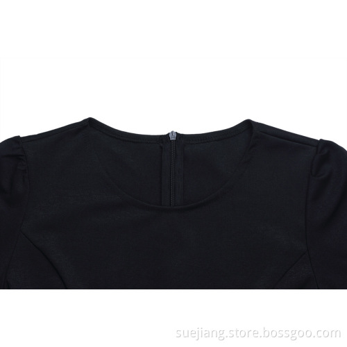 Women Office Dress with Short Sleeve